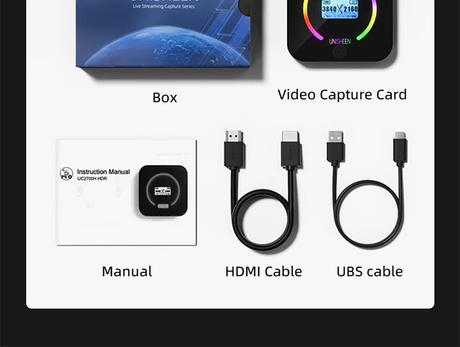 UNISHEEN 4K60 Game Streaming Equipment Live Broadcast 2160p OBS vMix Loopout PS5 Grabber Dongle VIDEO CAPTURE Card Box