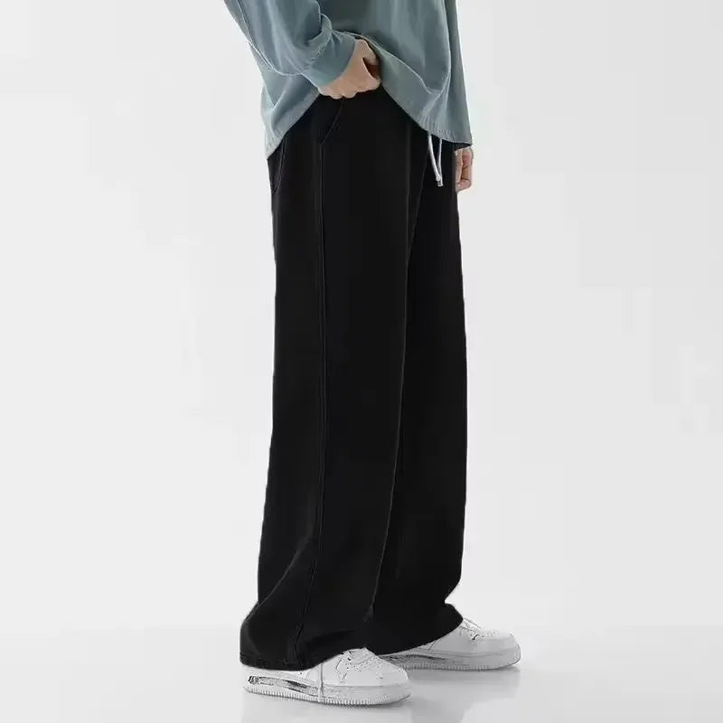 Korean Style Streetwear New Fashion Baggy Casual Men Jeans High Street Harajuku Denim Trousers Men Brand pants Black grey Blue