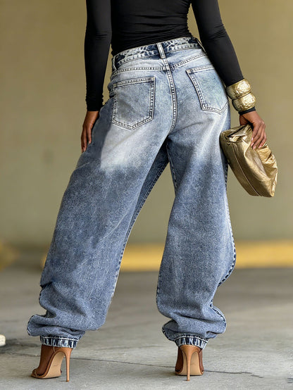 Women Straight Pants Jeans Long Length Tassels Trousers Stretch Mid Waist Washed 2025 Streetwear Denims Vintage Distressed 2026