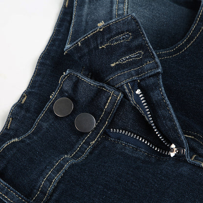 2000s Clothes Y2k Low Rise Boot Cut Jeans Woman Casual Black Striped Denim Trousers Streetwear Flare Pants P77-DD25