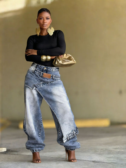 Women Straight Pants Jeans Long Length Tassels Trousers Stretch Mid Waist Washed 2025 Streetwear Denims Vintage Distressed 2026