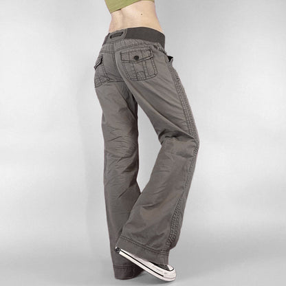 2000s Clothes Y2k Low Rise Boot Cut Jeans Woman Casual Black Striped Denim Trousers Streetwear Flare Pants P77-DD25