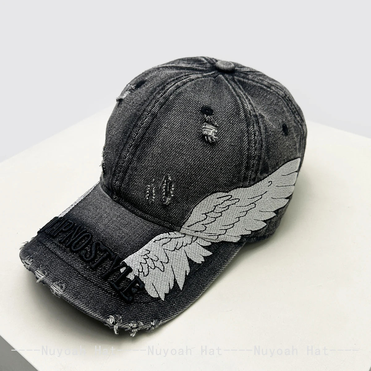 Korean Embroidered Letters Dual-bladed Angel Wings Baseball Hats New Men Women Sunshade Retro Versatile Fashion Peaked Caps ins