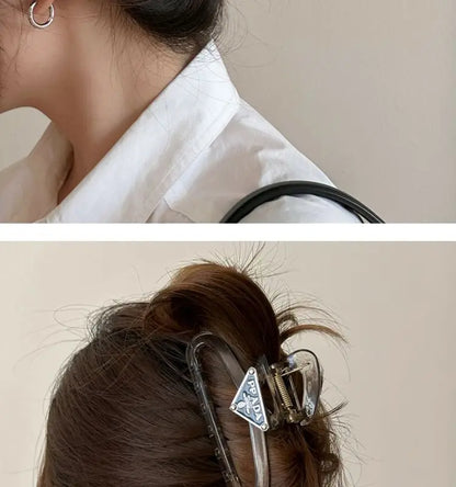 1/2pcs jelly colored injection molded clip, suitable for women's new high-end style, large board hair clip, shark clip hair clip
