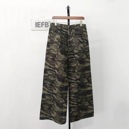 IEFB Summer Men's Denim Pants Old Blue Washed Male Jeans Straight Casual Menwear Loose Wide Leg Trousers New Fashion 9C354