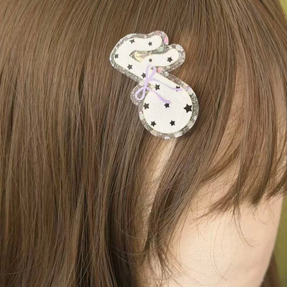 Kawaii trendy hair clips Musical Symbol Resin wings hair jewelry accessories y2k Unique Striped Star girls headband