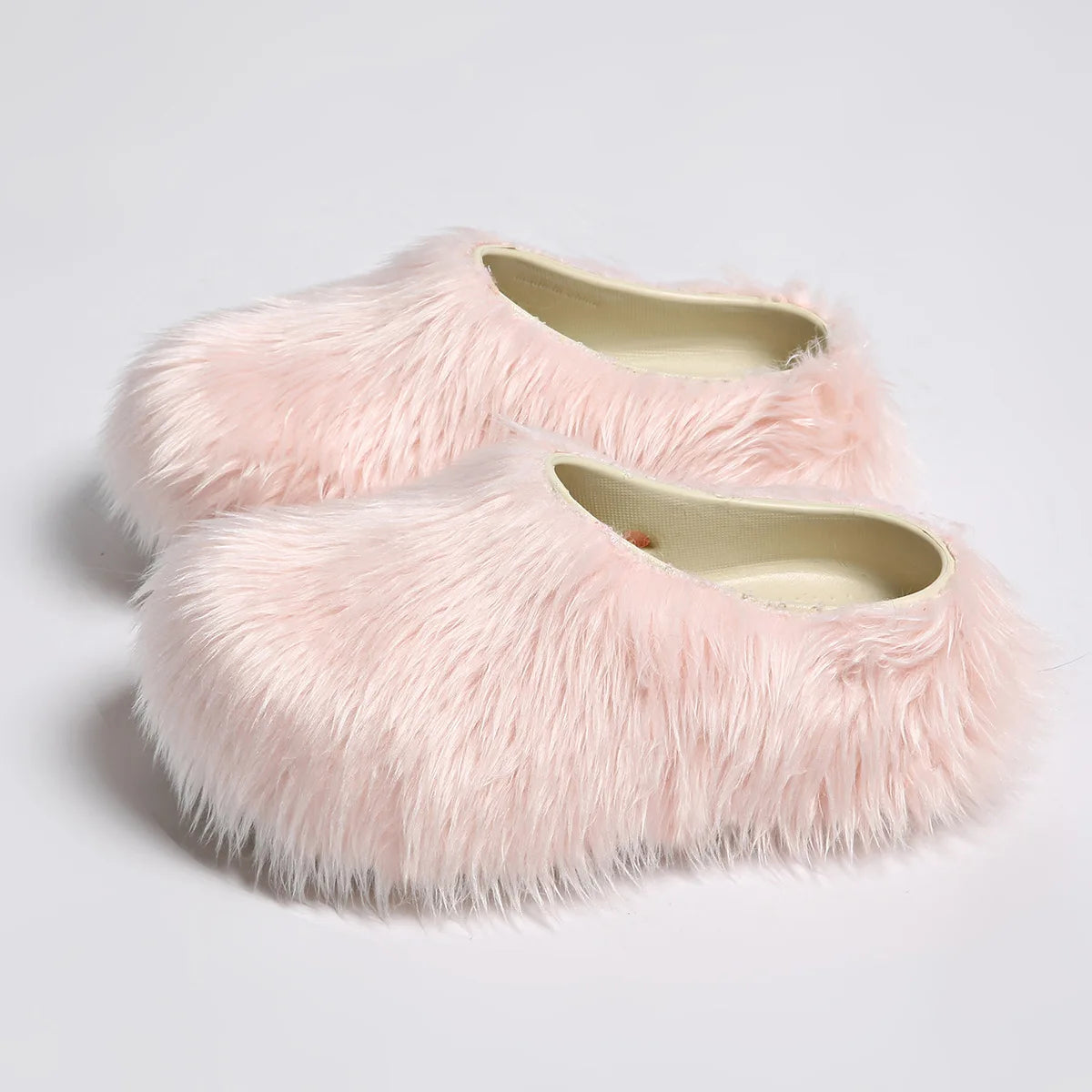 New Fur Slippers Imitation Fur Mueller Shoes Famous Height thick Soled Slippers