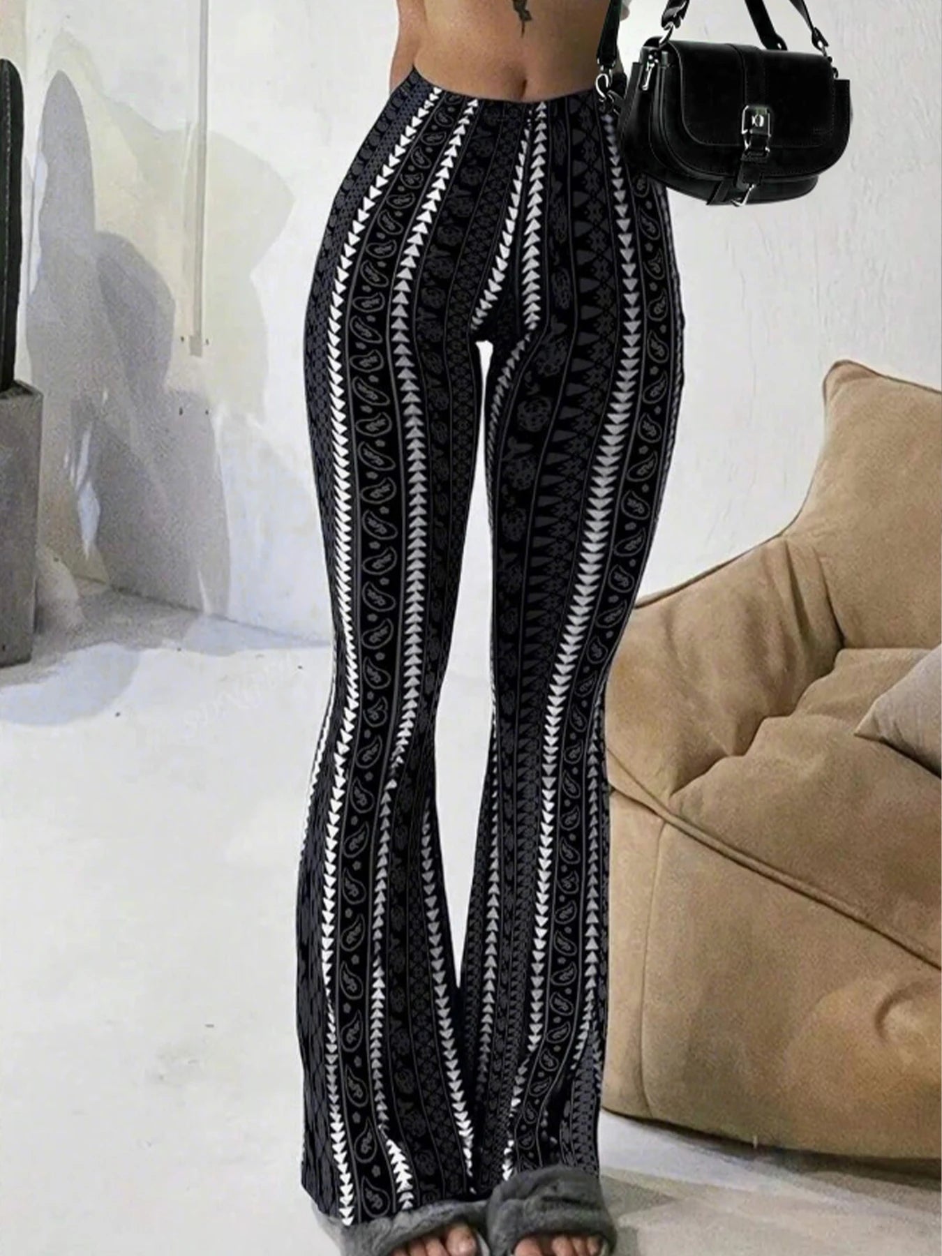 Women's Flared Pants High Waist Stretch Slim Fit Retro Y2K Spring Summer Casual Commuting Trousers Streetwear Bell Bottoms