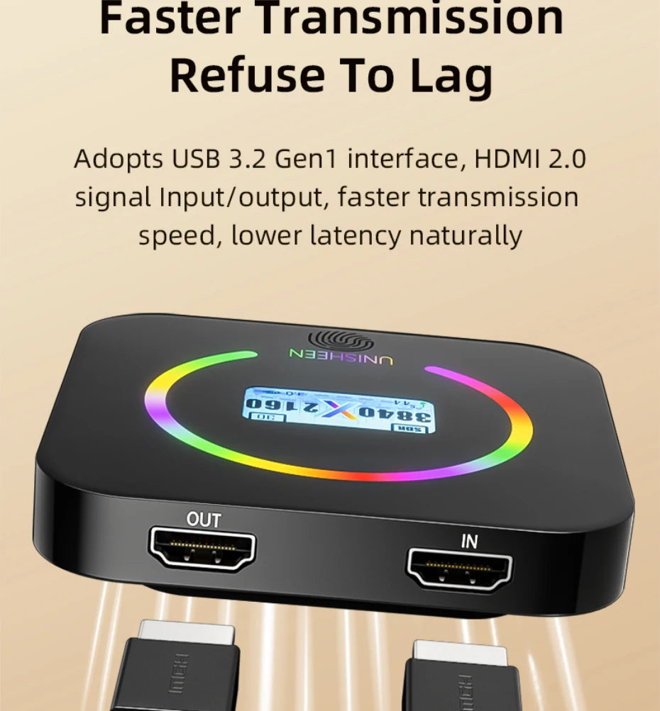 UNISHEEN 4K60 Game Streaming Equipment Live Broadcast 2160p OBS vMix Loopout PS5 Grabber Dongle VIDEO CAPTURE Card Box
