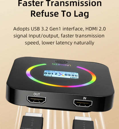 UNISHEEN 4K60 Game Streaming Equipment Live Broadcast 2160p OBS vMix Loopout PS5 Grabber Dongle VIDEO CAPTURE Card Box