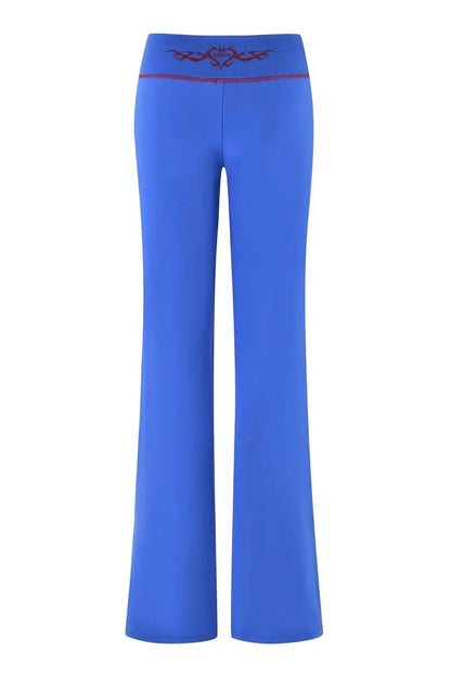 Gia zip-up cap long sleeve high spring top & low waist micro flared pants