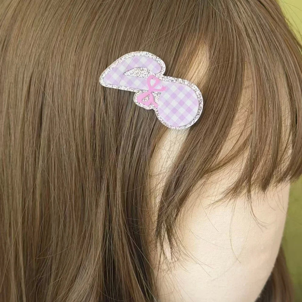 Kawaii trendy hair clips Musical Symbol Resin wings hair jewelry accessories y2k Unique Striped Star girls headband