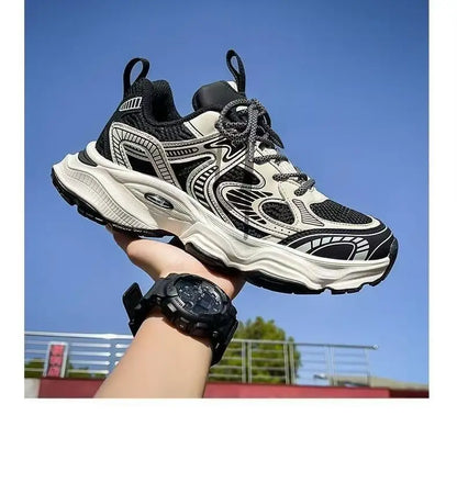 Men's 2026 Spring New Breathable Mesh Sneakers Korean Y2K Trendy Versatile Thick Sole Sports Casual Dad Shoes