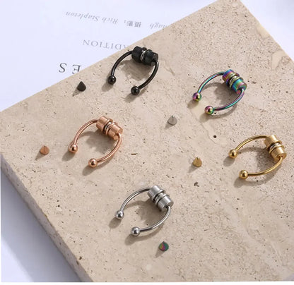 Fake Piercing Nose Ring Hoop Septum Non Piercing Nose Clip Rock HipHoop Stainless Steel Magnet Fashion Punk Body Women Jewelry