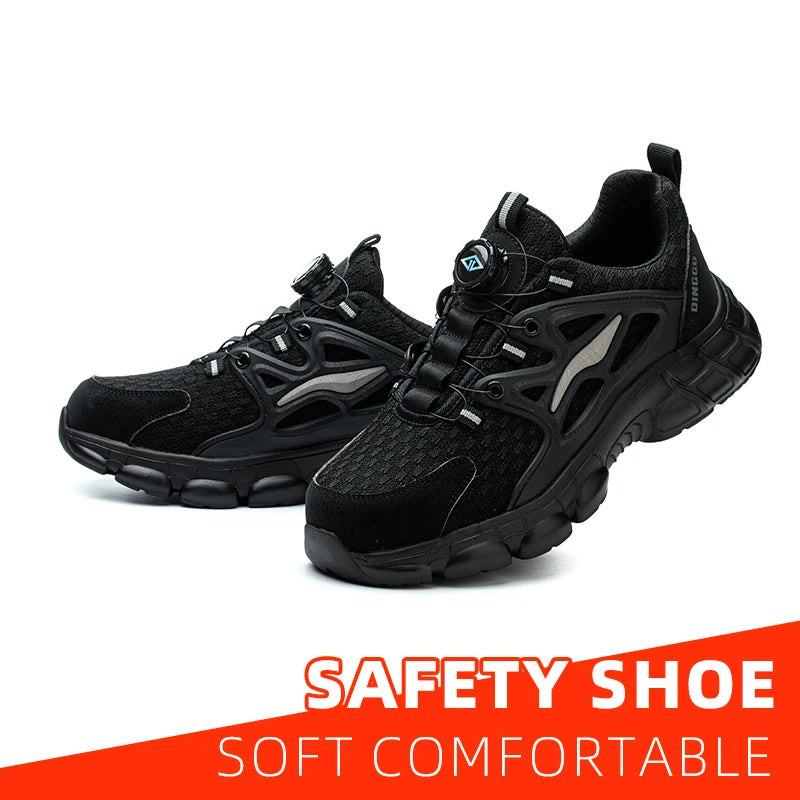 Breathable Woven Knit Industrial Construction Sneakers Industrial And Construction Site protective shoes