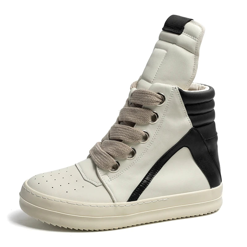 High-top Sports Shoes Lace-up Leather Ankle Boots Male Skateboard Shoes Basketball Sneakers 39-44 Men Casual Luxury Sneakers