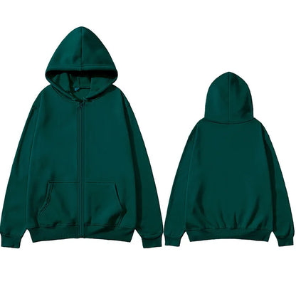 Men/Women zipper cardigan Hoodies pure color Casual Jacket Coats Fleece spring Autumn Sweatshirts Sports Streetwear men tops