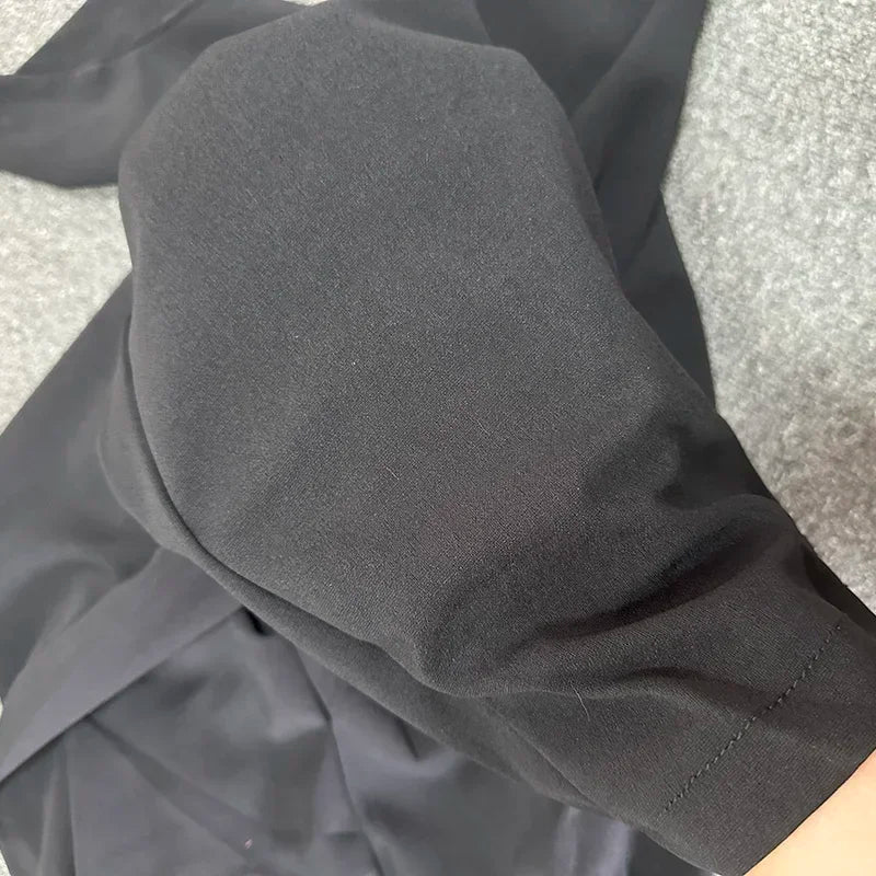Women Fashion Suit Pants Lady Breathable Baggy High Waist Wide Leg Summer Trousers Lady Straight Leg Black Coffee Classic Pants