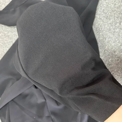 Women Fashion Suit Pants Lady Breathable Baggy High Waist Wide Leg Summer Trousers Lady Straight Leg Black Coffee Classic Pants