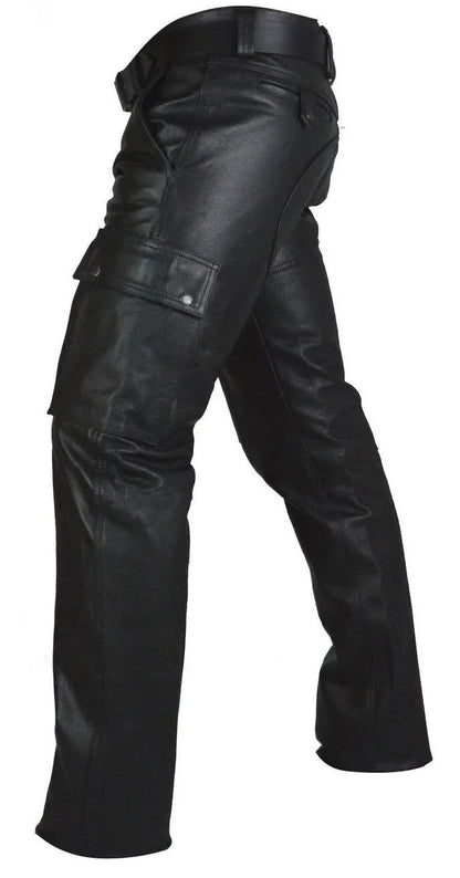 Men's Autumn Winter Pants Punk Retro Goth Slim Casual Long Pants Faux Leather Fashion Casual Solid Color Trousers Pencil Pants
