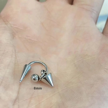 Punk Silver Color Rivet Stud Earrings for Women Men Fashion Metal Geometric U-Shaped Piercing Earrings Party Jewelry Accessories