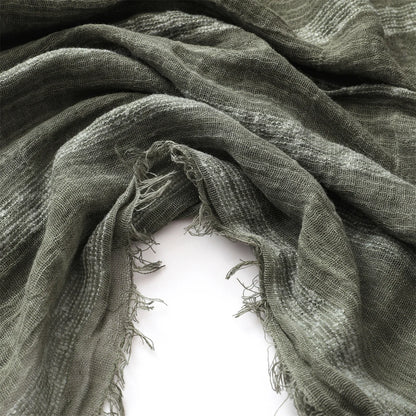Cotton Linen Striped Scarf for Men Women Soft Warm Neckerchief Short Tassel Scarves Male Accessories Bufandas Shawls