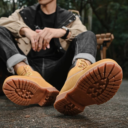 High Top Boots Hiking Shoes Men Anti-slip Outdoor Shoes Men Lace-up Comfortable Soft Breathable Casual Sneakers Shoes Men