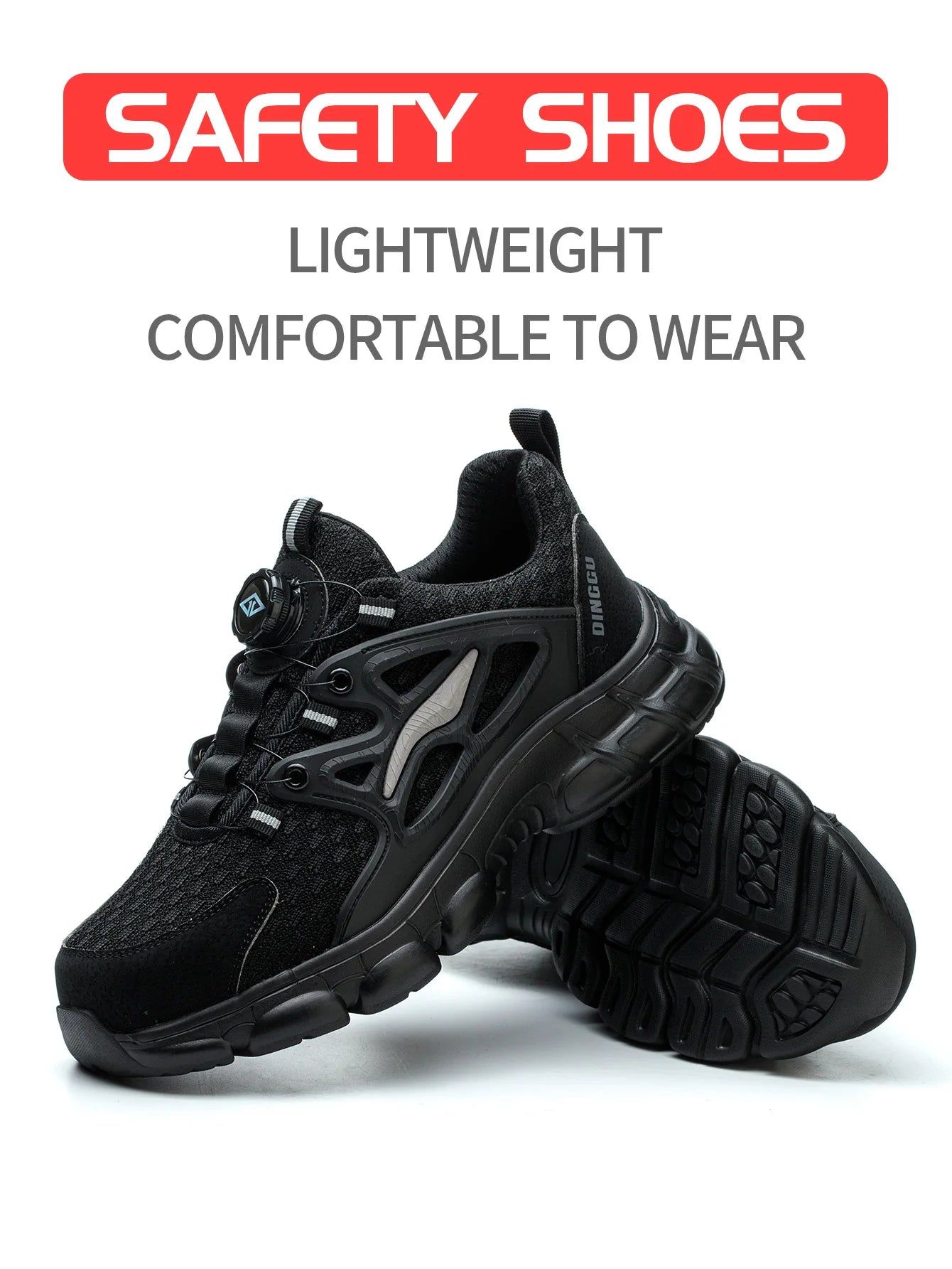 Breathable Woven Knit Industrial Construction Sneakers Industrial And Construction Site protective shoes