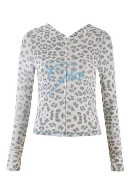 Gia zip-up cap long sleeve high spring top & low waist micro flared pants
