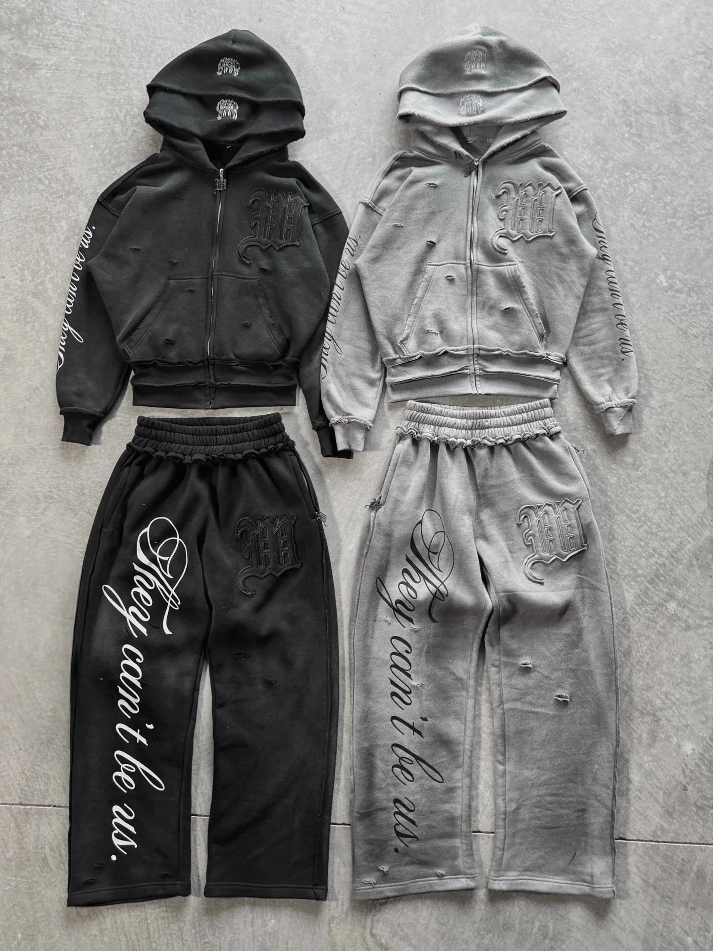 Y2K Harajuku Punk Gothic Loose Hooded Sweatshirt American Embroidered Patch Casual Double Hooded High Street Retro Sports Sui