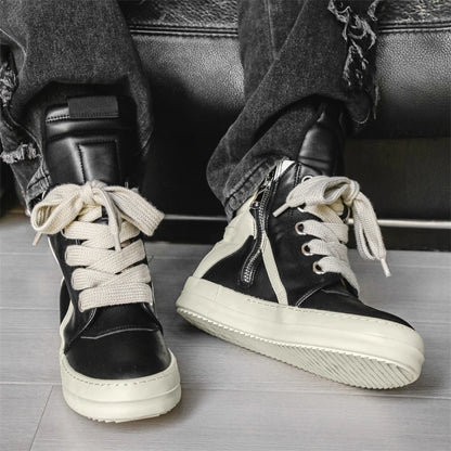 High-top Sports Shoes Lace-up Leather Ankle Boots Male Skateboard Shoes Basketball Sneakers 39-44 Men Casual Luxury Sneakers