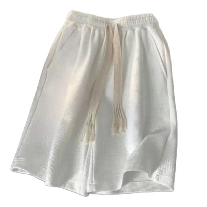 Solid Breathable Shorts Summer Men's Fashion Trendy Brand Lightweight Drawstring Basketball Sports Fitness Large Middle Pants
