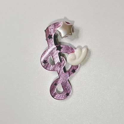 Kawaii trendy hair clips Musical Symbol Resin wings hair jewelry accessories y2k Unique Striped Star girls headband