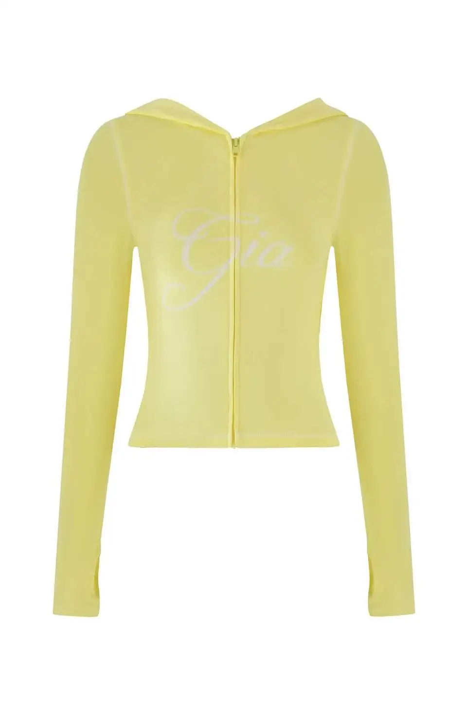 Gia zip-up cap long sleeve high spring top & low waist micro flared pants