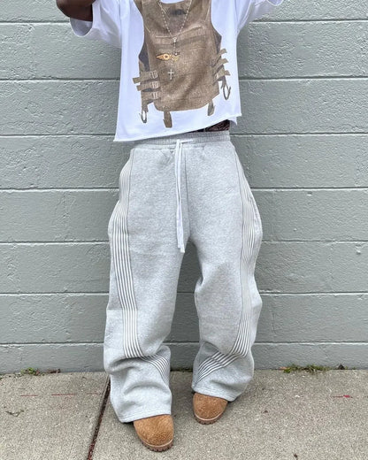 Casual Grey Embroidered Trousers Y2k Running Lace Chandelier Trousers Functional Tactics Camouflage for Men and Women