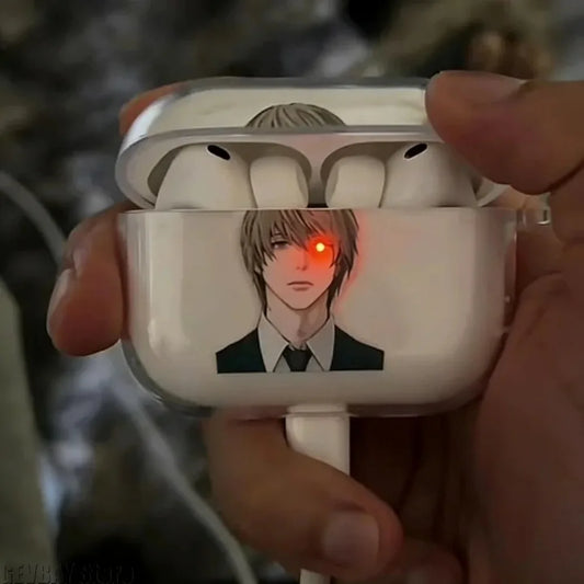 Japan Anime Mikami Teru Yagami Light‌ for Death Note Case TPU Case for AirPods 4 Pro 3 Clear Transparent Bluetooth Earphone Case
