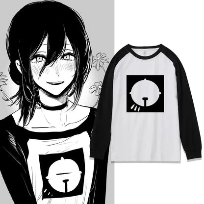 Anime Reze Long Sleeve T-shirt Cosplay Oversized Vintage Chainsaw Men Women Clothes Japanese Manga Tee Clothing Harajuku Y2k Top