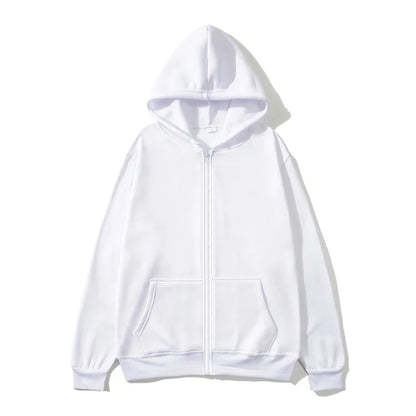 Men/Women zipper cardigan Hoodies pure color Casual Jacket Coats Fleece spring Autumn Sweatshirts Sports Streetwear men tops