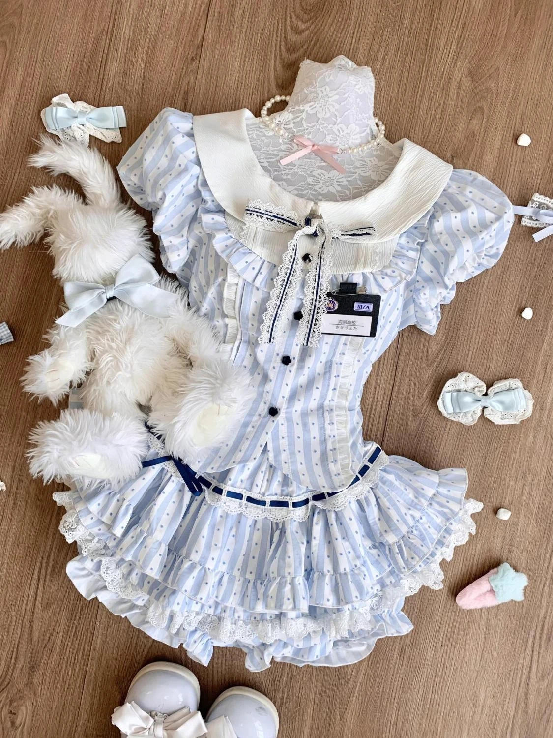 Vintage 3 Piece Skirt Suit Women Kawaii Ruffles Cardigan Outwear Bodycon Vest Blouse + Slim Y2k Skirts Evening Party Lolita Sets