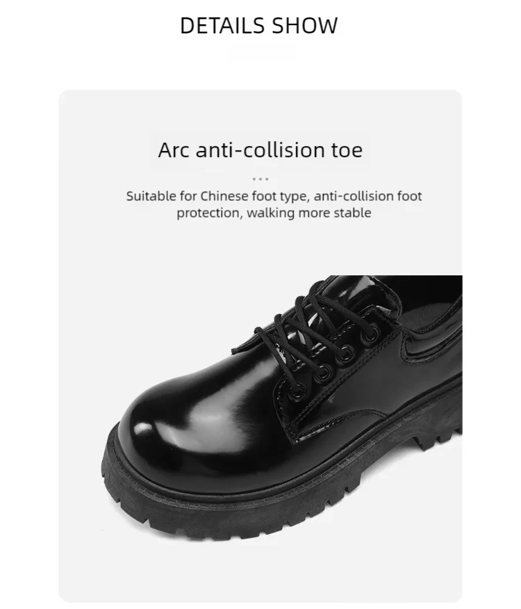 Couple's casual leather shoes Four Season thick sole anti slip comfort men's and women's workwear shoes plus size lace up shoes