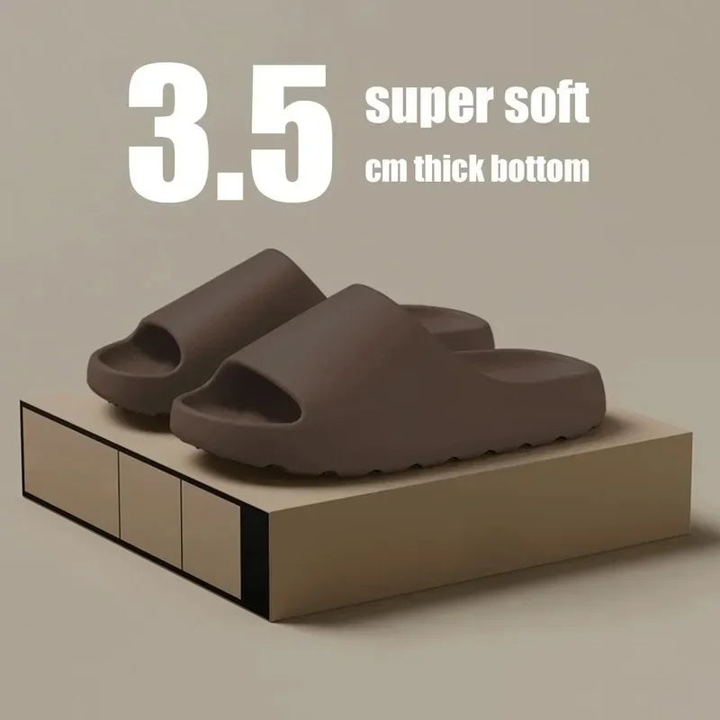 Men's Slippers EVA Soft Thick Soled Summer Fashion Slippers & Women's Yeezys Slides Beach Sandals
