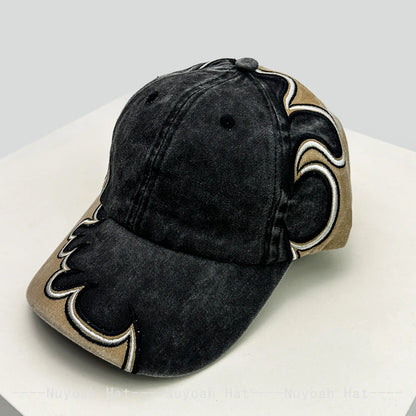 New Men Women American Street Embroidered Flame Baseball Hats Sunshade Hip Hop Versatile Personal Peaked Caps Street Fashion ins