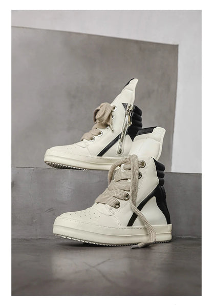 High-top Sports Shoes Lace-up Leather Ankle Boots Male Skateboard Shoes Basketball Sneakers 39-44 Men Casual Luxury Sneakers