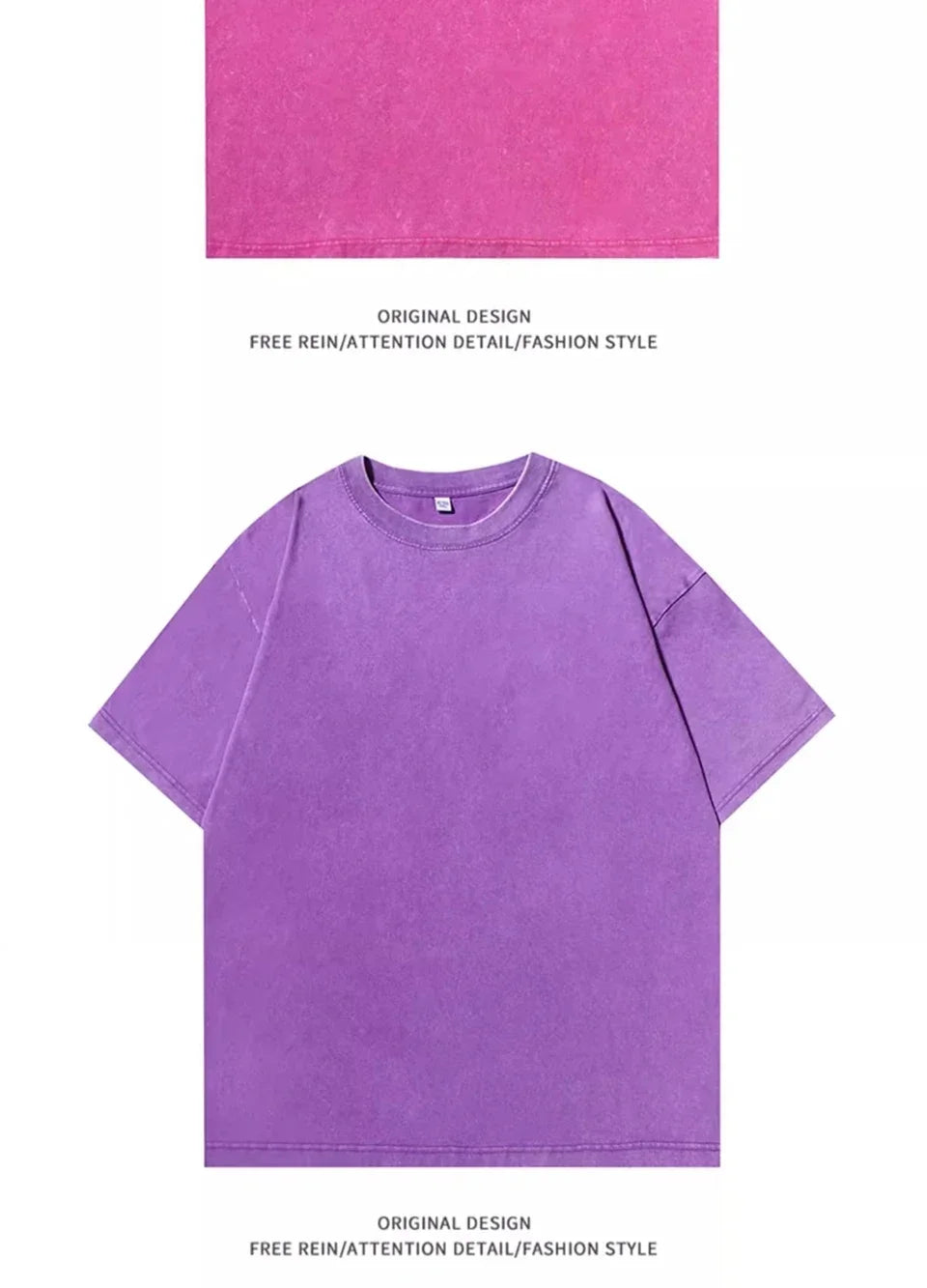 American Style Retro Heavyweight Solid Color Short Sleeved T-shirt Men Women Summer Street Trendy Washed Old Oversized Clothes