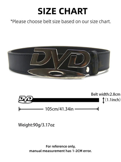 Fashion Y2K Women's Belt Retro DVD Buckle Design Niche Influencer Denim Belt Hip-Hop Nightclub Party Belt for Women
