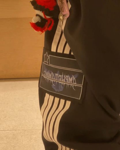 Y2K Fashion Streetwear Gothic Punk Striped Letter Embroidery Trendy Sweatpants Retro Loose Hip Hop Casual Stretch Jogging Pants