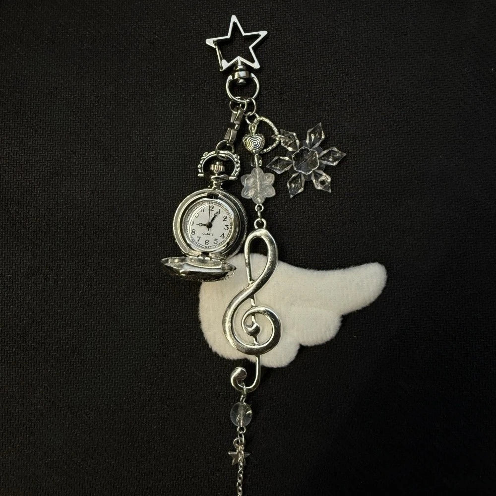Original Hollow Heart Pocket Watch Chain keychain Design Steampunk Clock Vintage Necklace Pendant Jewelry Watch Men Women Gift