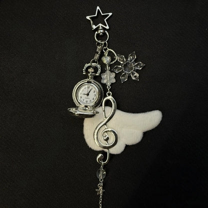 Original Hollow Heart Pocket Watch Chain keychain Design Steampunk Clock Vintage Necklace Pendant Jewelry Watch Men Women Gift
