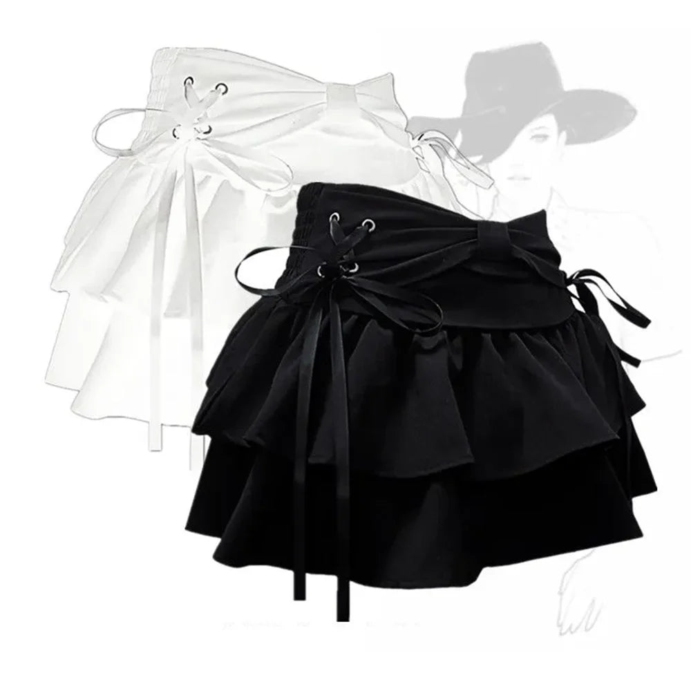 New Fashion Women Hot Girl Sweet Kawaii Bow Vintage Y2k Clothes American Streetwear Sexy Summer A-line Gothic Mini Denim Skirts