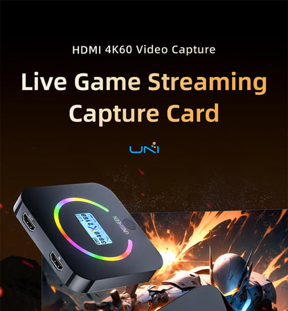 UNISHEEN 4K60 Game Streaming Equipment Live Broadcast 2160p OBS vMix Loopout PS5 Grabber Dongle VIDEO CAPTURE Card Box